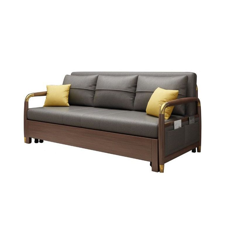 23,6 "H fausse cuir carré bras arme convertible canapé-lit pour le salon