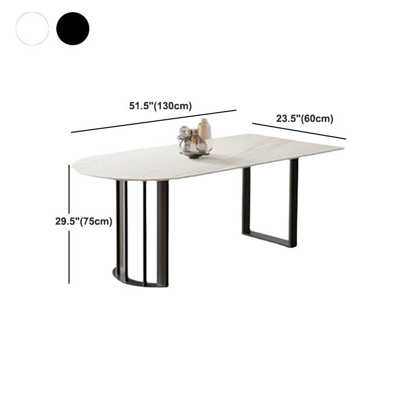 Irregular Shape White Table for Restaurant Sintered Stone Table with Double Pedestal Clearhalo 'Dining Tables & Seating' 'Dining Tables' 'dining_table' 'furn' 'furn_dining_table' 'Furniture' 'furniture_dining_table' 'Kitchen & Dining Furniture' 'kitchen' 'kitchen_dining_table' 1200x1200_def12494-3ebc-4e9e-85b0-9eaa257364c1