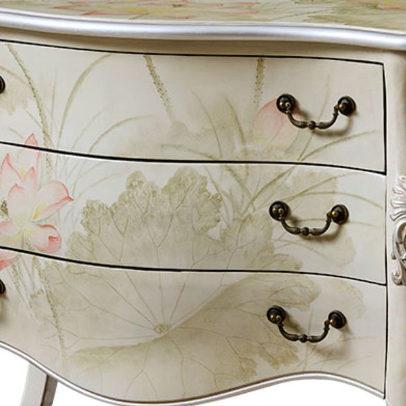 Cómoda cómoda de almacenamiento clásica de madera maciza con 2/3 cajones