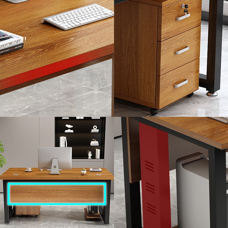 Modern Style Rectangular Shaped Office Writing Desk Wood in Brown Clearhalo 'furn' 'furn_office_desk' 'Furniture' 'Office Desks' 'Office Furniture' 'office_desk' 1200x1200_def3d40c-5ca2-45eb-952a-9cb21820a1b5