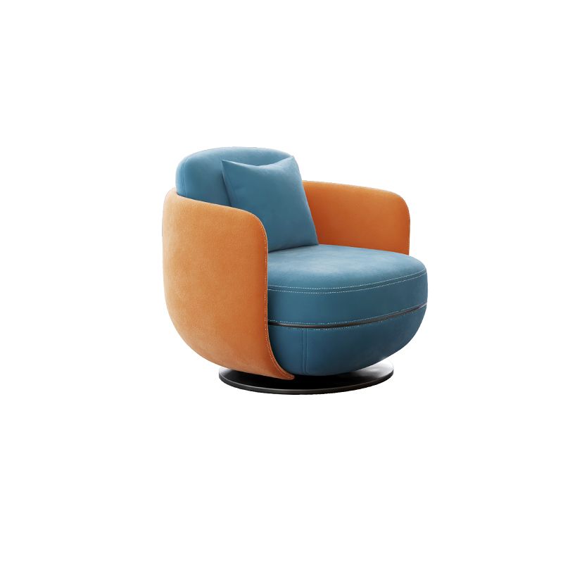 Contemporary 31.5" Wide Pillow Back Swivel Round Base Arm Chair Clearhalo 'Accent Chairs' 'accent_chairs' 'Chairs & Seating' 'furn' 'furn_accent_chairs' 'Furniture' 'Living Room Furniture' 1200x1200_def3eb5e-0d19-41a1-8206-8dc512b8693a