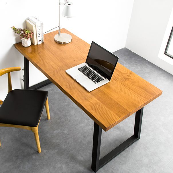 Solid Wood Rectangular Work Table Fixed Home Office Modern Writing Desk Clearhalo 'Furniture' 'furniture_office_desk' 'Office Desks' 'Office Furniture' 'office_desk' 1200x1200_def4a26b-cd4d-4261-84a8-9dc97a77b4e0