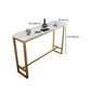 Glam Style Bar Height Table Faux Marble Top Bistro Table with Gold Base