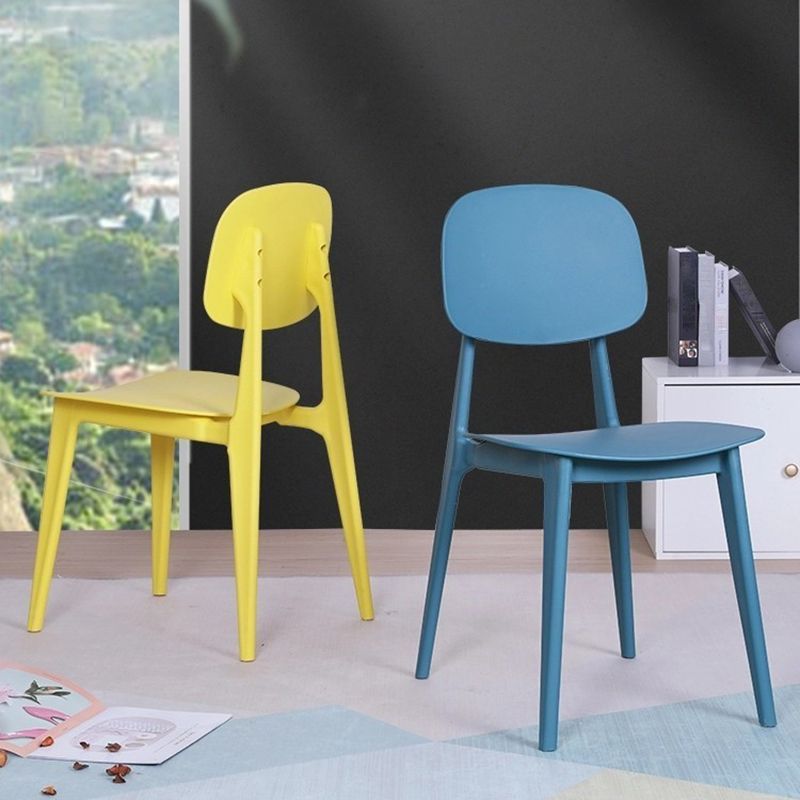 Scandinavian Open Back Dining Chair Plastic Armless Dining Side Chair