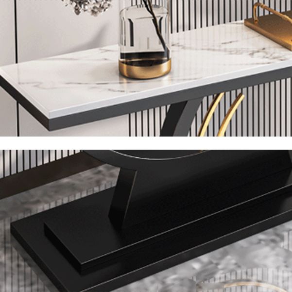 Tavolo da rettangolo di accento console in pietra contemporanea tavolo da rettangolo per sala