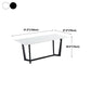 Industrial Stone Rectangle Table Standard Height Dining Room Table with Trestle Base