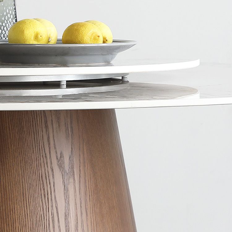 Juego de mesa de comedor redonda, mesa de comedor y sillas con pedestal de madera maciza de 1/4/5/7 piezas