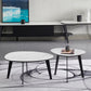 Contemporary White/Grey Free Shape Coffee Table with Metal Base Clearhalo 'Coffee & Accent Tables' 'Coffee Tables' 'coffee_tables' 'furn' 'furn_coffee_tables' 'Furniture' 'furniture_coffee_tables' 'Living Room Furniture' 1200x1200_defca19e-a84f-4ab9-8577-ea392c4b8b32