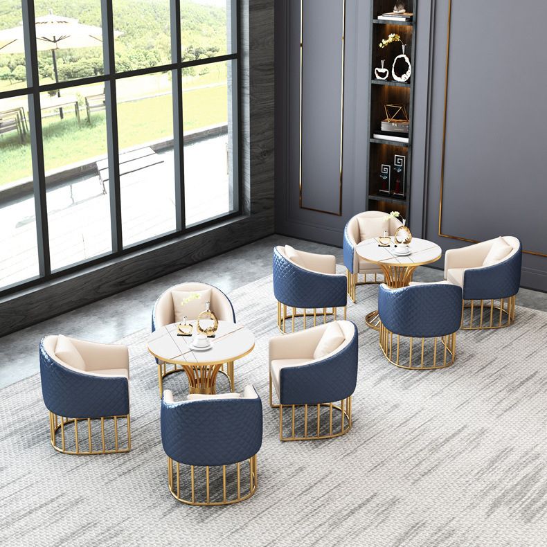 Metal Traditional Luxury Round Table Sintered Stone Indoor Table with Pedestal Base Clearhalo 'Dining Tables & Seating' 'Dining Tables' 'dining_table' 'furn' 'furn_dining_table' 'Furniture' 'Kitchen & Dining Furniture' 1200x1200_defd1376-492a-4ecf-8349-e75d32faaa66