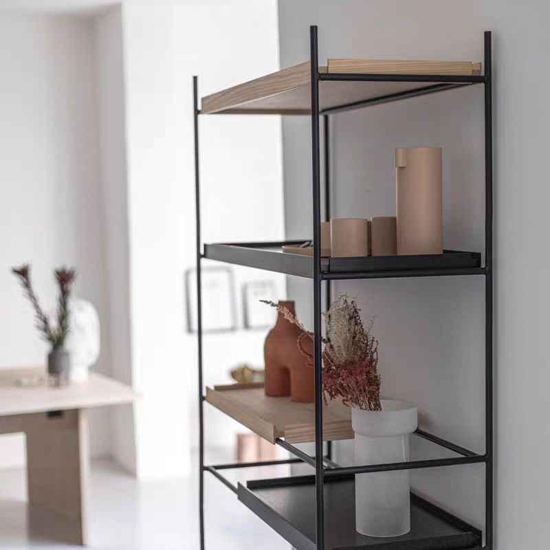 Contemporary Style Bookshelf Black Open Back Bookcase for Home Office Study Room Clearhalo 'Bookcases' 'furn' 'furn_bookcases' 'Furniture' 'furniture_bookcases' 'kitchen' 'kitchen_bookcases' 'Living Room Furniture' 'Office Furniture' 1200x1200_defe1af3-01a1-4198-b496-3bf5c062c09b