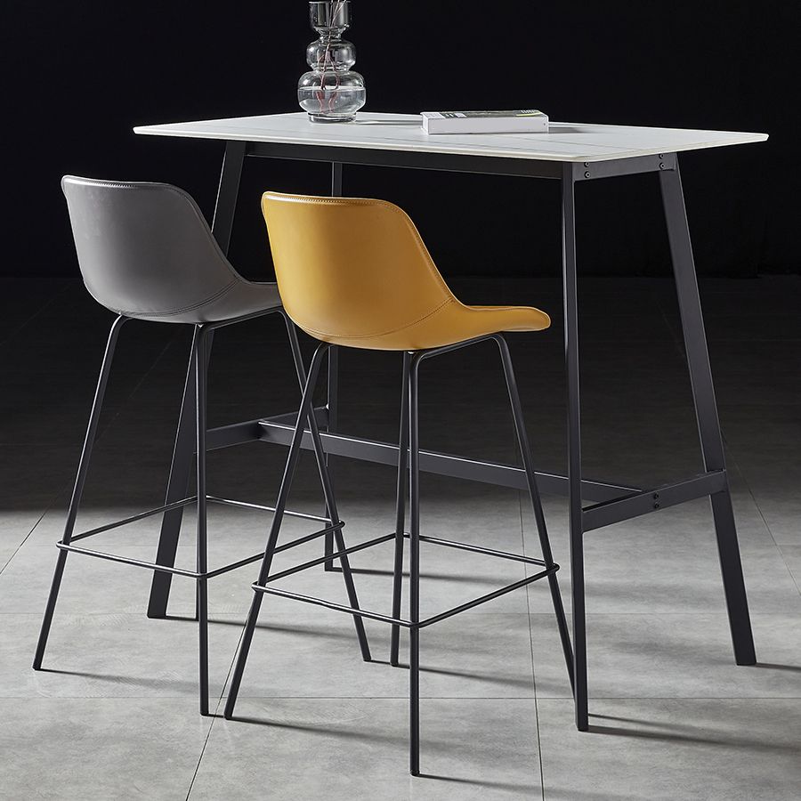 Contemporary Rectangle Bar Counter Table Sintered Stone Dining Table for Restaurant Clearhalo 'Bar Furniture' 'Bar Tables' 'bar_tables' 'furn' 'furn_bar_tables' 'Furniture' 'furniture_bar_tables' 'Kitchen & Dining Furniture' 1200x1200_defe528c-8f6f-4ffd-8df4-31fc1673d483
