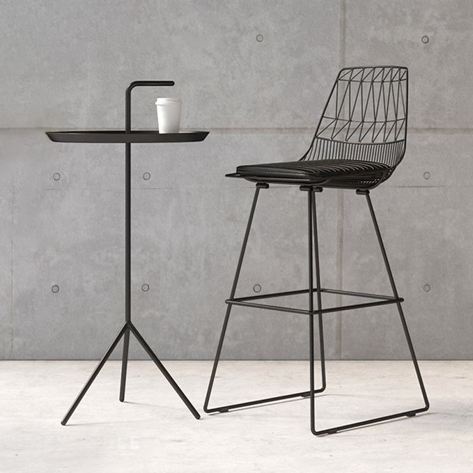 Glam Iron Polstered Bar Stool Armless Rückenlehne für Bristol gepolstert