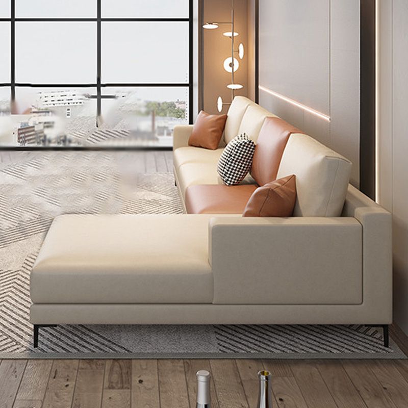 124x67x29.5 Faux Leather Sectiona Square Arm for Living Room Clearhalo 'furn' 'furn_sectionals' 'Furniture' 'furniture_sectionals' 'kitchen' 'kitchen_sectionals' 'Living Room Furniture' 'Sectionals' 1200x1200_df007ab9-186a-413c-ab34-c3ed875d7d17