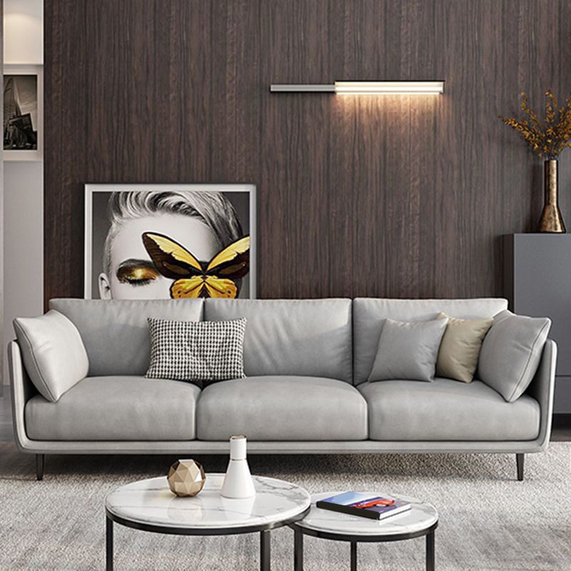 Living Room Square Arm Standard Sofa Light Gray Stain-Resistant Couch Clearhalo 'furn' 'furn_sofas' 'Furniture' 'furniture_sofas' 'Living Room Furniture' 'Sofa' 'sofas' 1200x1200_df01a8f1-5e28-4af4-9254-2bc0e16b844f