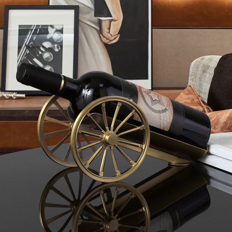 Pastelera de vinos de la encimera Partita de botella de vino de oro de metal para sala de estar