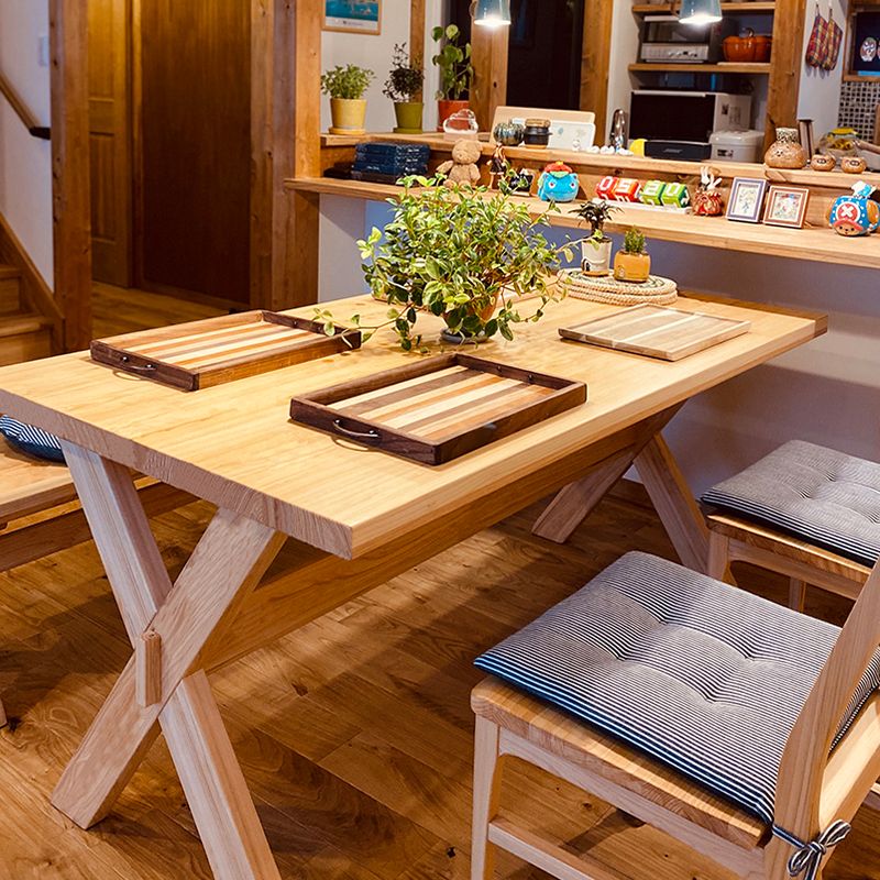 Trestle Base Dining Room Table Wood Dining Table for Dining Room Clearhalo 'Dining Tables & Seating' 'Dining Tables' 'dining_table' 'furn' 'furn_dining_table' 'Furniture' 'Kitchen & Dining Furniture' 1200x1200_df05be0b-57c9-4219-8e59-a6a79773d118