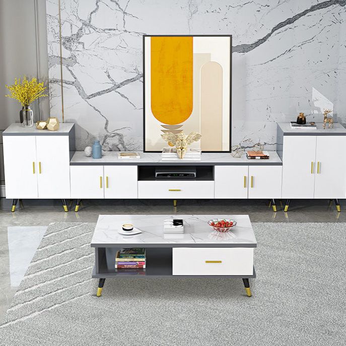 Modern TV Media Console Faux Wood TV Media Stand for Living Room Clearhalo 'furn' 'furn_tv_stands_entertainment_centers' 'Furniture' 'Living Room Furniture' 'TV Stands & Entertainment Centers' 'TV Stands & Media Storage Furniture' 'tv_stands_entertainment_centers' 1200x1200_df0817f5-23e2-4aef-b7e8-985219d37a6a