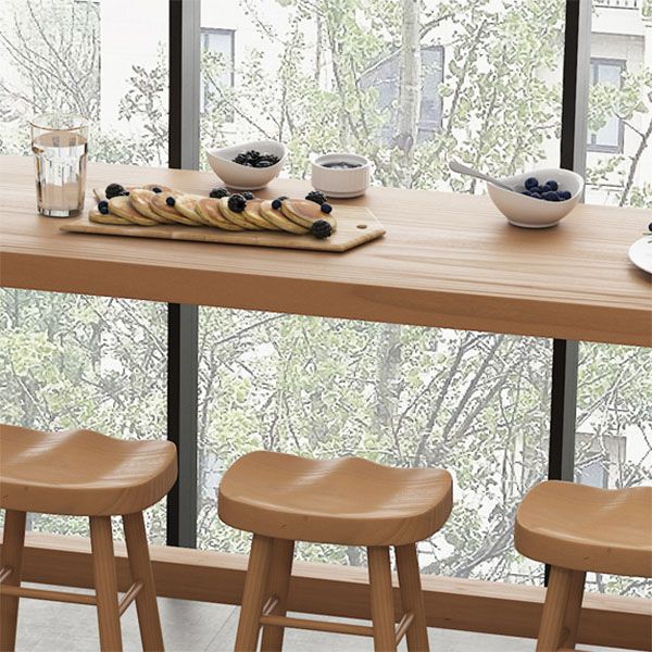 Tavolo da bar rettangolo in stile contemporaneo banda da bar in legno massello con base di cavalletto