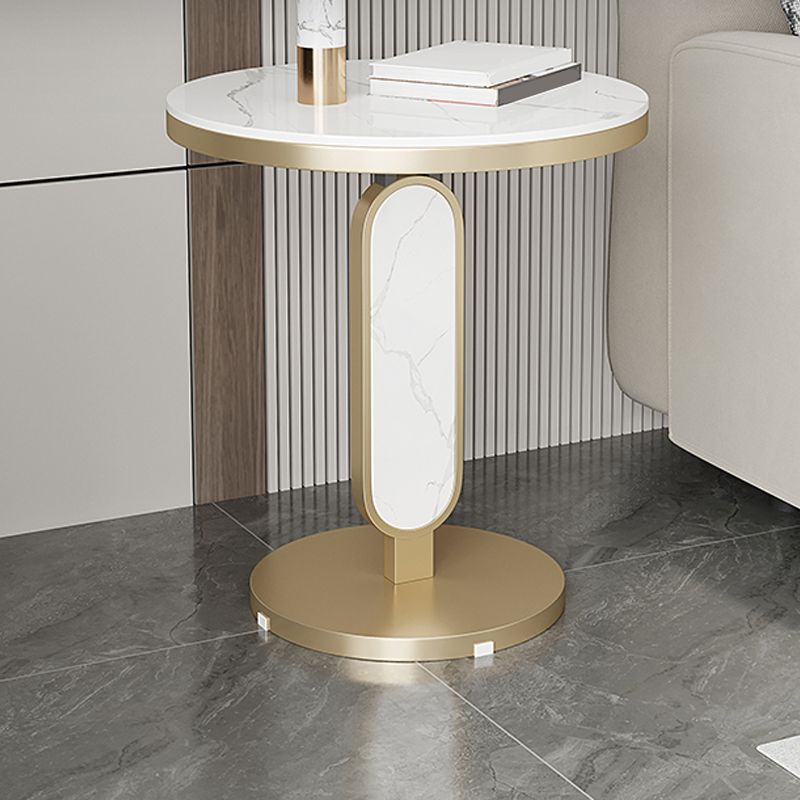 Glam Metal Side Table with Round Stone Top Accent Side Table Clearhalo 'Coffee & Accent Tables' 'End & Side Tables' 'end_side_tables' 'furn' 'furn_end_side_tables' 'Furniture' 'Living Room Furniture' 1200x1200_df09c6fd-1bad-45dc-a7c7-502e9af0f1fe
