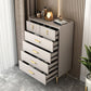 Cómoda de madera fabricada con almacenamiento Glam y 6/7 cajones