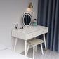 White Solid Wood  Makeup Vanity Desk Table with Drawers for Bedroom