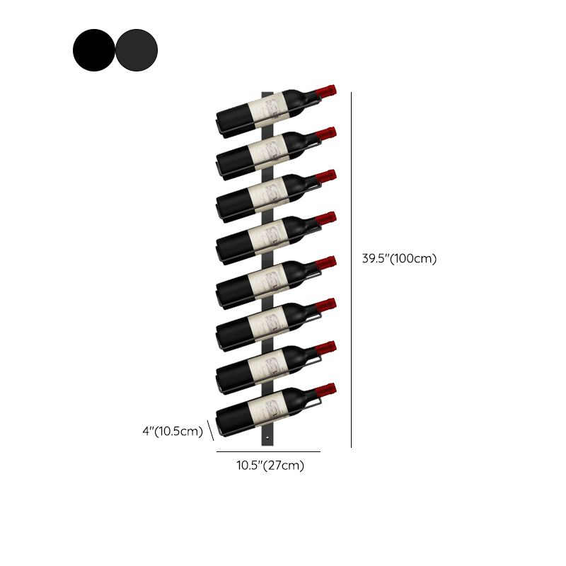 Muur gemonteerd ijzeren fles rek moderne stijl wijnrek fles in zwart