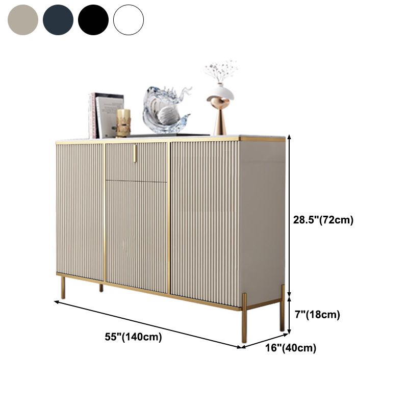 グラムスタイルのビュッフェサイドボード焼結ストーントップサーバードアとダイニングルーム用の引き出し付き
