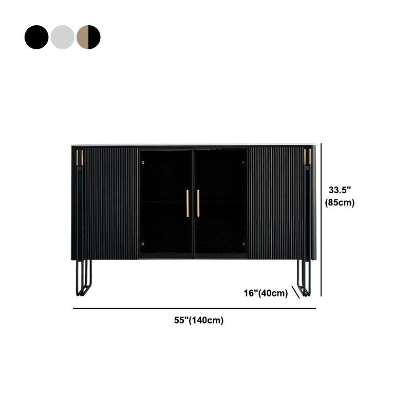 Sideboard in pietra da pranzo a buffet lucido glam con gambe