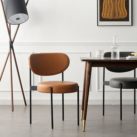 PU Leather Side Chair Modern Style Open Back Dining Side Chair for Indoor Clearhalo 'Dining Chairs' 'Dining Tables & Seating' 'dining_chair' 'furn' 'furn_dining_chair' 'Furniture' 'furniture_dining_chair' 'Kitchen & Dining Furniture' 1200x1200_df10a1bb-db06-4e6c-9b3b-d97b0af8e6d9