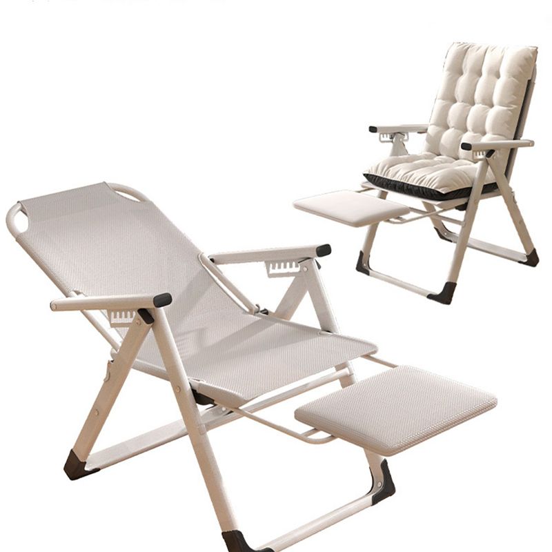 Sedia reclinabile pieghevole con cornice metallica contemporanea con blocco di posizione
