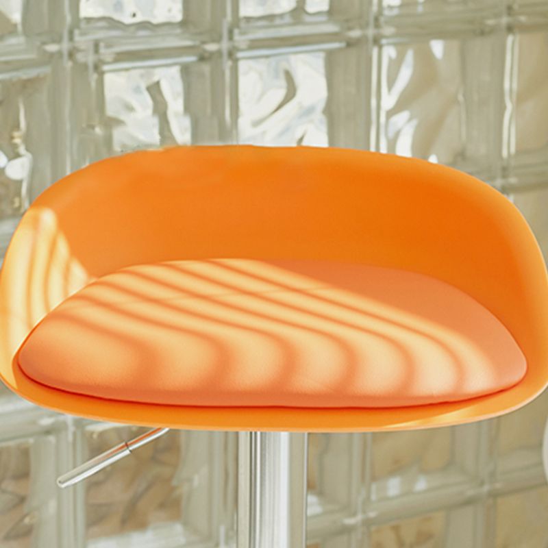 Plastic Adjustable Height Bar Stool Modern PU Upholstered Stool with Footrest