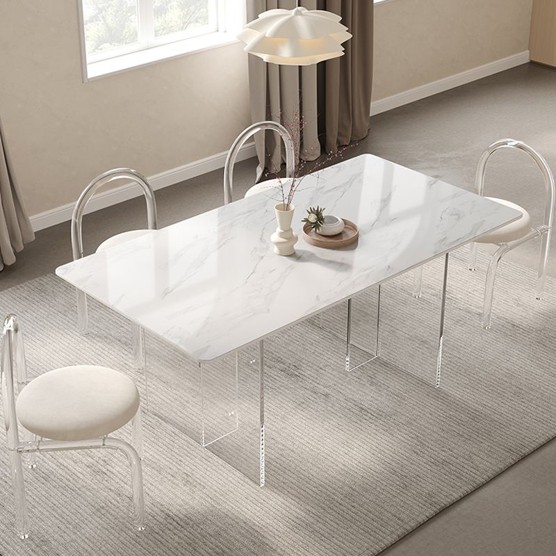 Acrylic Contemporary Dining Set 1/2/5 Pcs Rectangle Dining Table Set for Home Clearhalo 'Dining Room Sets' 'Dining Tables & Seating' 'dining_room_set' 'furn' 'furn_dining_room_set' 'Furniture' 'Kitchen & Dining Furniture' 1200x1200_df1332d9-e891-4d10-aa48-65b09562c714