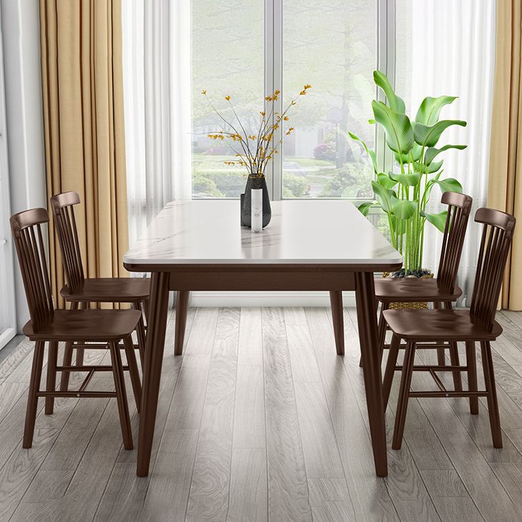 Contemporary Sintered Stone Top Standard Dining Set White for Kitchen Dining Set with 4 Legs Table Clearhalo 'Dining Room Sets' 'Dining Tables & Seating' 'dining_room_set' 'furn' 'furn_dining_room_set' 'Furniture' 'furniture_dining_room_set' 'Kitchen & Dining Furniture' 'kitchen&dining_furn' 'kitchen' 1200x1200_df1344f5-cfdb-4fb5-a709-a680090d643c