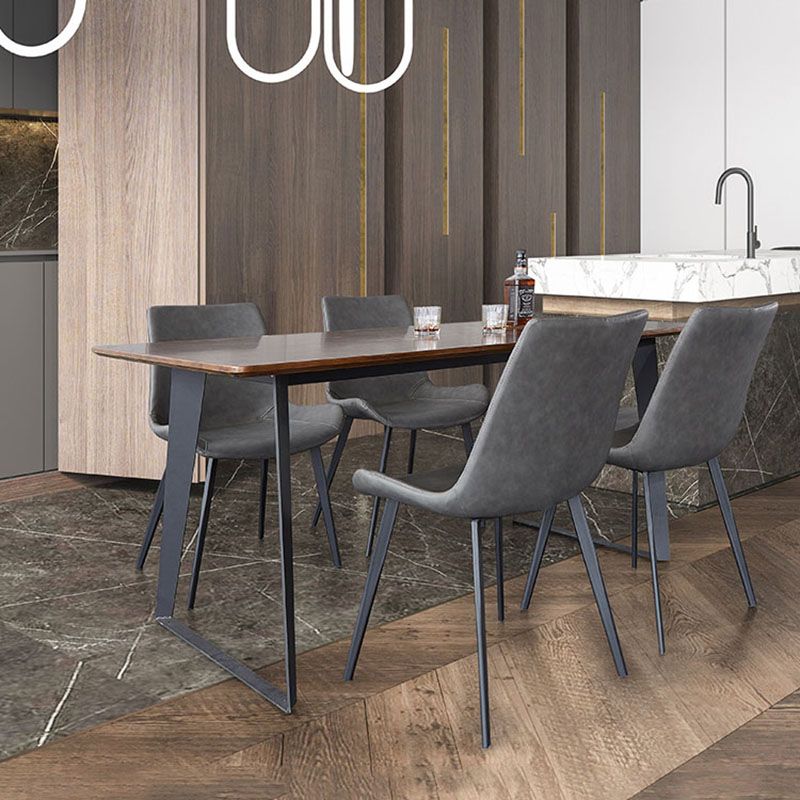 Industrial Metal Dining Side Chair Dining Room Solid Back Chair (Set of 2) Clearhalo ' kitchen&dining_furn' 'Dining Chairs' 'Dining Tables & Seating' 'dining_chair' 'furn' 'furn_dining_chair' 'Furniture' 'furniture_dining_chair' 'Kitchen & Dining Furniture' 'kitchen' 1200x1200_df149d0a-3579-4132-92f9-62d6e3cff1df