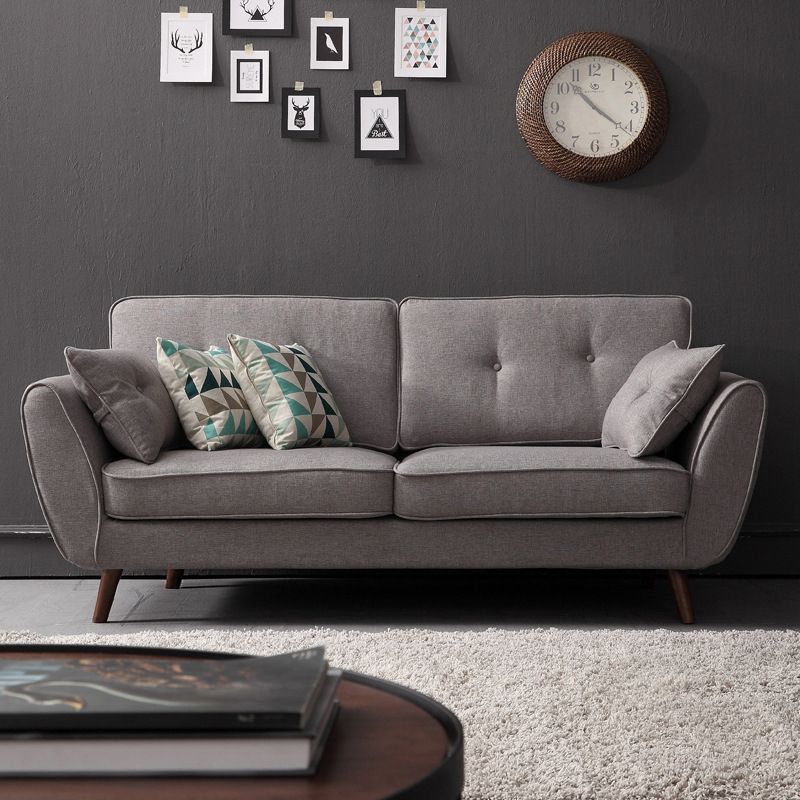 2/3 Seater Modernism Linen Standard Sofa Cushions Flared Arm Sofa Clearhalo 'furn' 'furn_sofas' 'Furniture' 'furniture_sofas' 'kitchen' 'kitchen_sofas' 'Living Room Furniture' 'Sofa' 'sofas' 1200x1200_df14d30b-860c-4f57-bd67-b4f34f037227