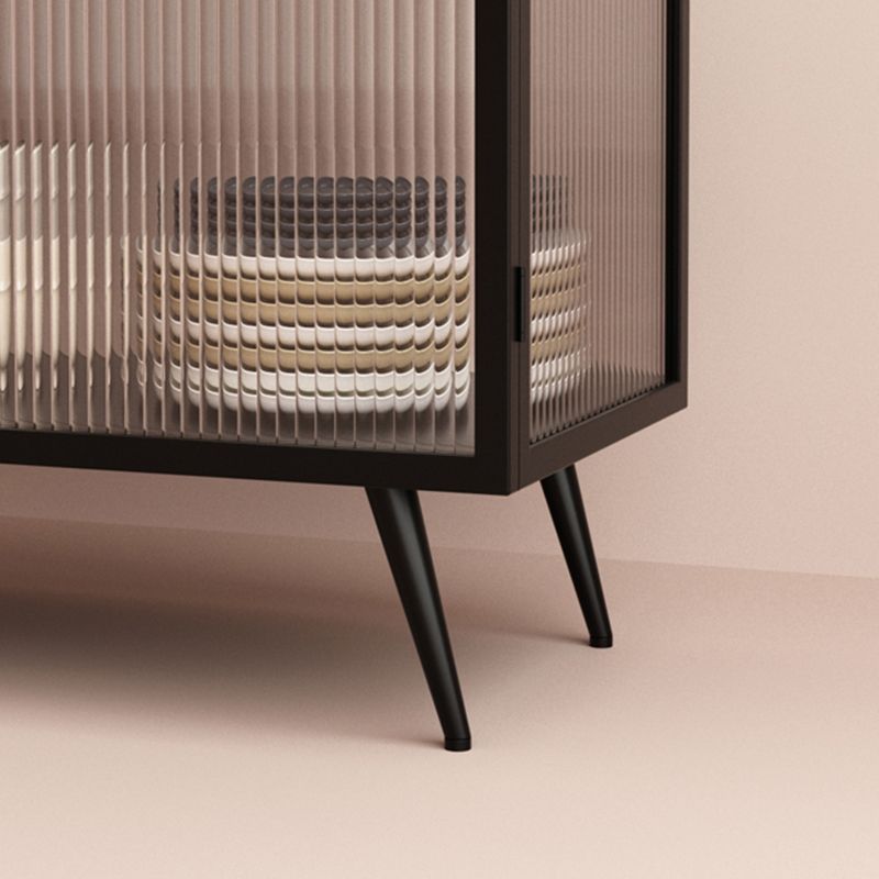 Sidebordo delle porte del vetro del server metallico contemporaneo con 2 porte