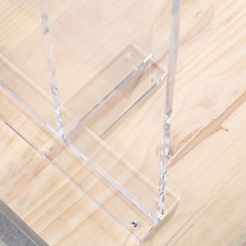 Contemporary Double Pedestal Bar Dining Table Rectangle Bar Table in Acrylic and Wood Clearhalo 'Bar Furniture' 'Bar Tables' 'bar_tables' 'furn' 'furn_bar_tables' 'Furniture' 'Kitchen & Dining Furniture' 1200x1200_df166171-4312-4288-a738-f8b2ec47f9e2