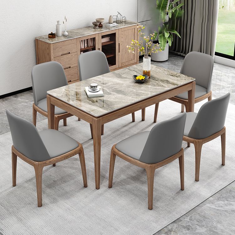 Midcentury Style Dining Table Rectangle Stone Dining Site Table for Home Clearhalo 'Dining Tables & Seating' 'Dining Tables' 'dining_table' 'furn' 'furn_dining_table' 'Furniture' 'Kitchen & Dining Furniture' 1200x1200_df16ad1c-3b1c-4ea3-890e-3e188c51e191