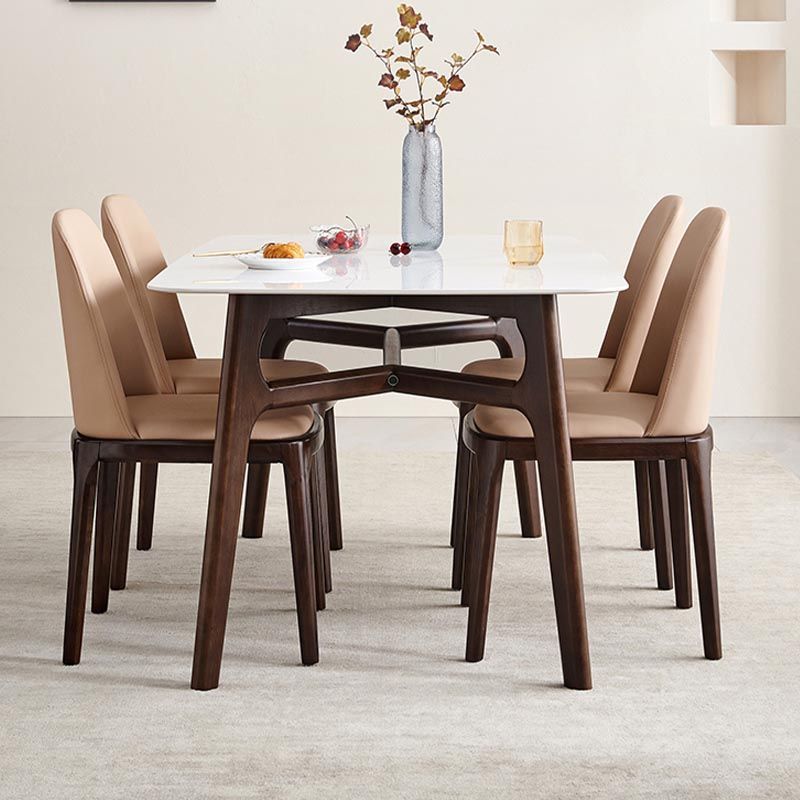 Mitte des Jahrhunderts Rechteck Esstisch Weißer Stein Top Stativ Basis Esstisch