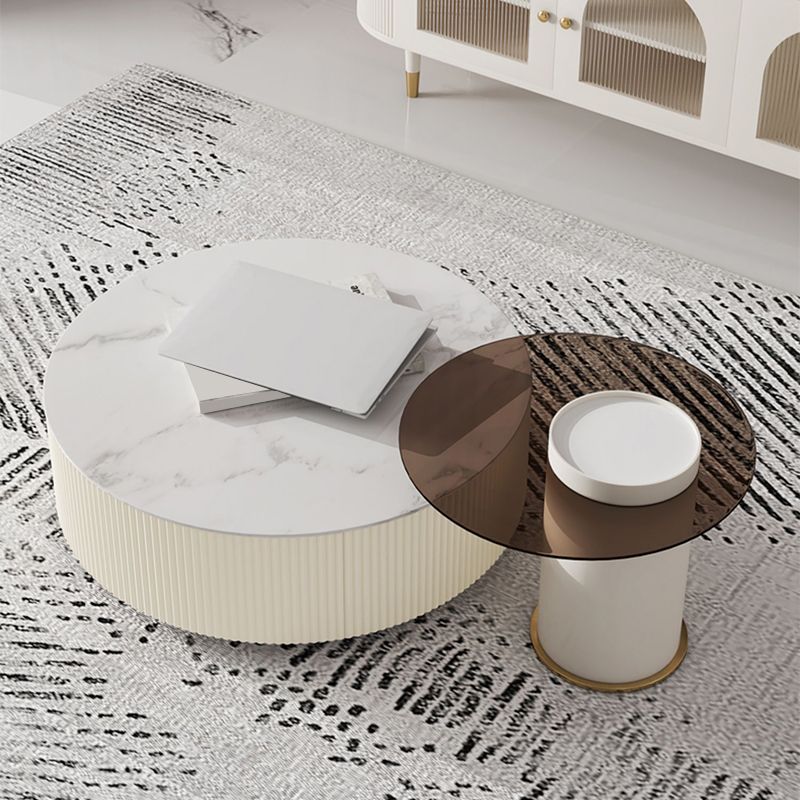 Slate Coffee Table Frame 2 Piece Nesting Tables with Storage Drawer Clearhalo 'Coffee & Accent Tables' 'Coffee Tables' 'coffee_tables' 'furn' 'furn_coffee_tables' 'Furniture' 'Living Room Furniture' 1200x1200_df18330b-0e10-473d-a09c-7222303a818f