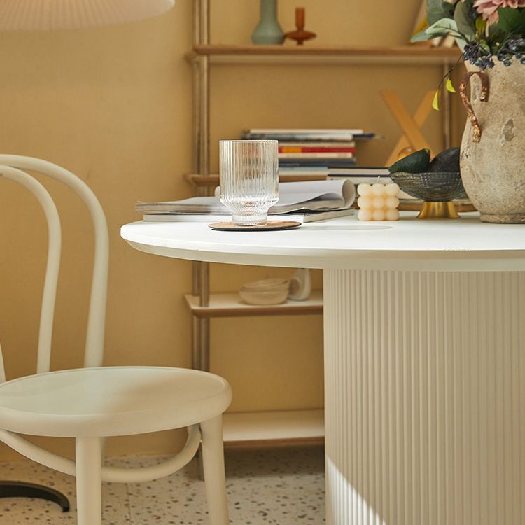 Round Dining Table Modern Black-white Furniture with Pedestal Base for Home