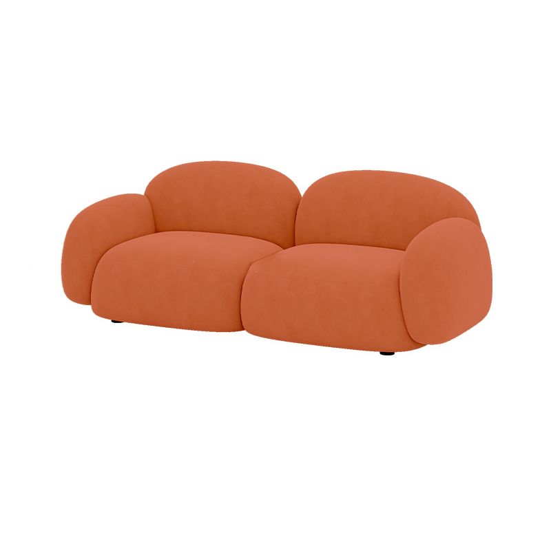 Contemporary Solid Color Velvet Sofa 33.46" Wide Square Arm Sofa