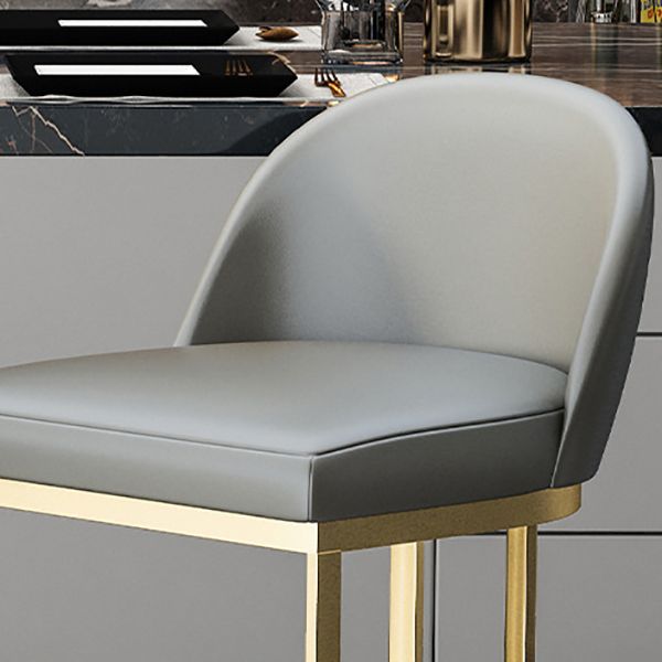 Glam Backrest Counter Stool Iron Kitchen Bar Stool with Leather Cushion and Pedal Clearhalo 'Bar Furniture' 'Bar Stools' 'bar_stools' 'furn' 'furn_bar_stools' 'Furniture' 'Kitchen & Dining Furniture' 1200x1200_df1a76c1-c822-40a0-b8aa-9e3d0de99164