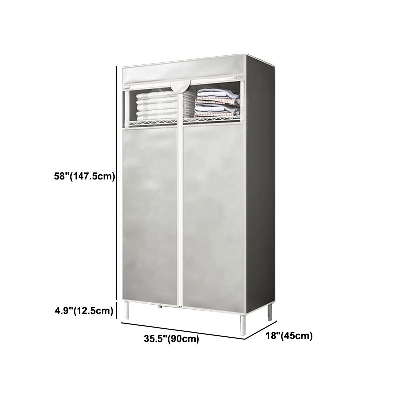 Contemporary Style Wardrobe Steel Wardrobe Closet with Shelves Clearhalo 'Armoires & Wardrobes' 'armoires_wardrobes' 'Bedroom Furniture' 'furn' 'furn_armoires_wardrobes' 'Furniture' 1200x1200_df1be38b-576e-4294-8b41-380493ef4c9b