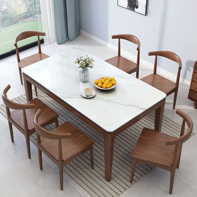 Scandinavian Solid Wood Base Dining Table Rectangle Formal Dinette Set for Home Clearhalo 'Dining Room Sets' 'Dining Tables & Seating' 'dining_room_set' 'furn' 'furn_dining_room_set' 'Furniture' 'furniture_dining_room_set' 'Kitchen & Dining Furniture' 'kitchen&dining_furn' 'kitchen' 1200x1200_df1c05a8-016c-4f82-a192-e4fca62c03e6
