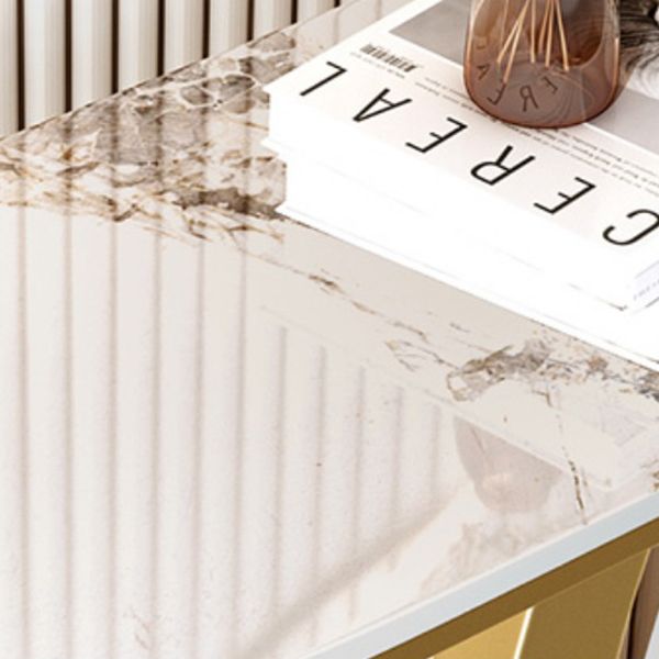 Stone Half Moon Accent Table 1-shelf 31.5" Tall Console Table for Hall Clearhalo 'Console Tables' 'console_tables' 'Entry & Mudroom Furniture' 'furn' 'furn_console_tables' 'Furniture' 1200x1200_df1c1f1e-7b2c-4f59-9234-e6f7b25beba4