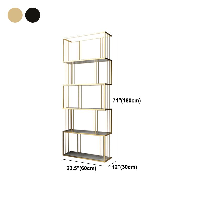 Modern Vertical Etagere Bookshelf Manufactured Wood Shelf Iron Frame Bookshelf Clearhalo 'Bookcases' 'furn' 'furn_bookcases' 'Furniture' 'furniture_bookcases' 'kitchen' 'kitchen_bookcases' 'Living Room Furniture' 'Office Furniture' 1200x1200_df1c826a-f15d-4b29-b72b-9f522c132feb