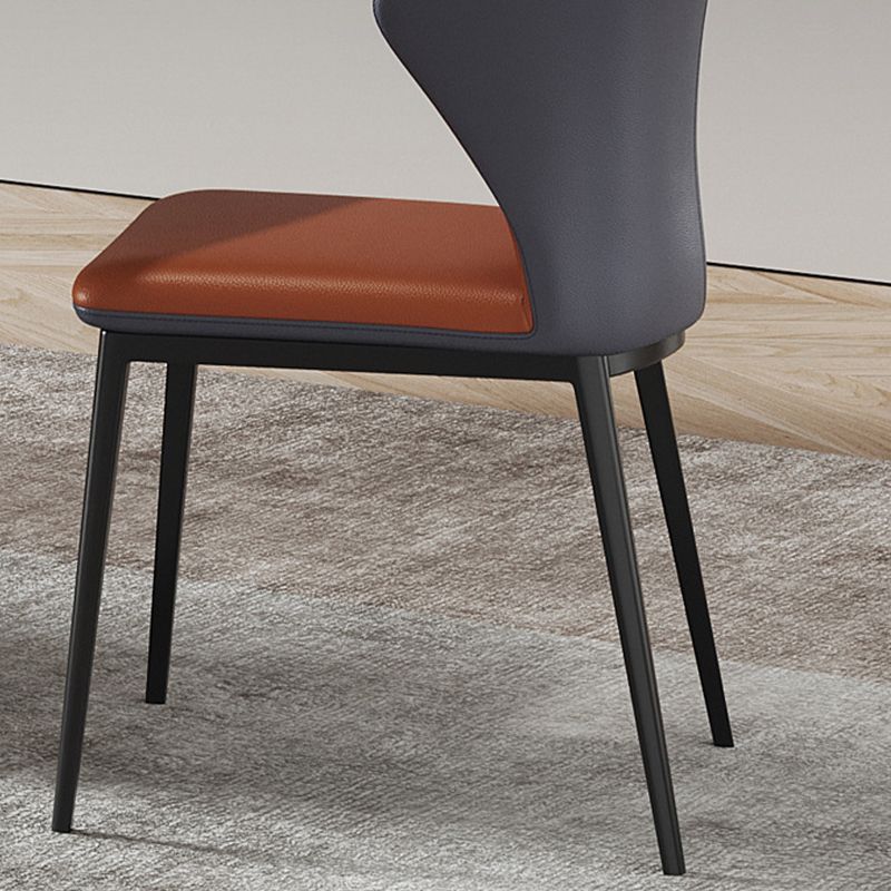 Sillas laterales sin brazo de silla trasera de estilo contemporáneo con patas de metal para cocina