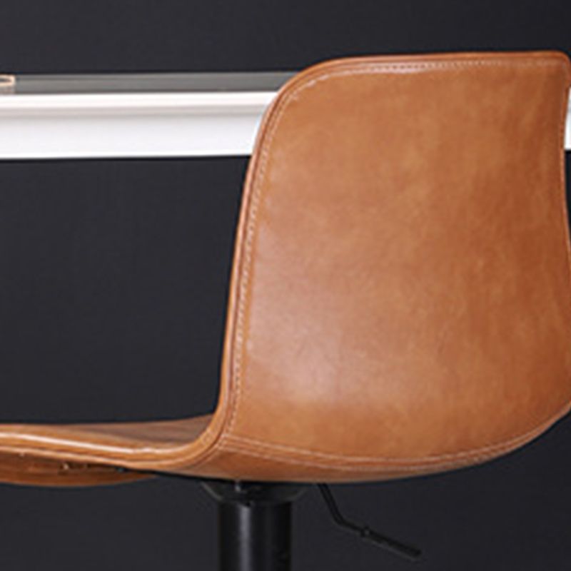 Scandinavian Adjustable Height Stool Leather Counter Stool with Footrest Clearhalo 'Bar Furniture' 'Bar Stools' 'bar_stools' 'furn' 'furn_bar_stools' 'Furniture' 'Kitchen & Dining Furniture' 1200x1200_df1dd5d7-1f80-4e60-afa7-32563c165e48