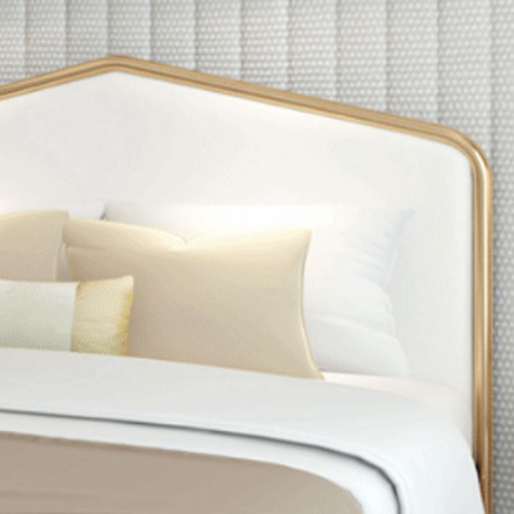 Luxurious Metallic Panel Bed 43.31" High Camelback Bed Frame Clearhalo 'Bedroom Furniture' 'Beds' 'furn' 'furn_beds' 'Furniture' 1200x1200_df1ef073-90aa-4800-b960-46868132b0cc